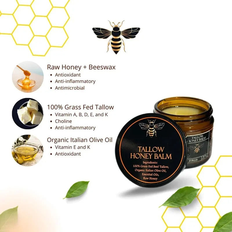 Beef Tallow Balm With Raw Honey